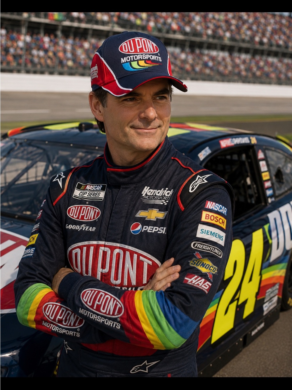 DuPont Motorsports Embroidered Racing Cap - Navy & Red